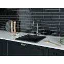 Комплект  Мойка кухонная Granula GR-4451 черный + Смеситель STWORKI by Damixa Stworki HSTW07200 для кухонной мойки, никель