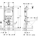 Комплект  Система инсталляции для унитазов Geberit Duofix Delta 458.124.21.1 3 в 1 с кнопкой смыва + чаша для унитаза подвесного Jacob Delafon Struktura EDE102-00 + крышка-с