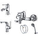Комплект для ванной D&K DA1340001SET 4 в 1 три смесителя + душевой гарнитур