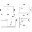 Мойка кухонная Blanco Subline 700-U серый беж