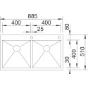 Мойка кухонная Blanco Zerox 400/400-IF/А клапан-автомат
