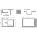 Мойка кухонная GranFest Quadro GF-Q780L графит