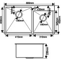 Мойка кухонная Melana S8045HB графит