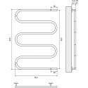 Полотенцесушитель электрический Terminus Ш-образный 600x800