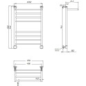 Полотенцесушитель водяной Тругор Аспект НП 2 П ЛЦ6 80x40, с полкой