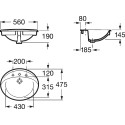 Раковина Roca Aloa 327865000 56 см