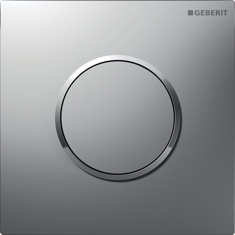 Ручной пневмопривод смыва Geberit Sigma 10 116.015.KN.1 для писсуара, матовый хром, кольцо глянцевый хром