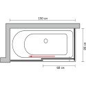 Шторка на ванну GuteWetter Slide Part GV-863A левая 150x80 см стекло бесцветное, профиль хром