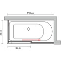 Шторка на ванну GuteWetter Slide Part GV-863A правая 190x80 см стекло бесцветное, профиль хром