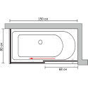 Шторка на ванну GuteWetter Slide Part GV-863B левая 150x80 см стекло бесцветное, профиль хром