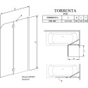Шторка на ванну Radaway Torrenta PND 100 прозрачное стекло R