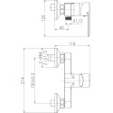 Смеситель Cersanit Brasko 63022 для душа, хром