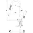 Смеситель D&K Rhein Schiller DA1462505B для кухонной мойки, черный