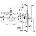 Смеситель Grohe BauEdge 29079000 С ВНУТРЕННЕЙ ЧАСТЬЮ