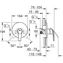 Смеситель Grohe Start 32590001 С ВНУТРЕННЕЙ ЧАСТЬЮ, для душа