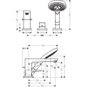 Смеситель Hansgrohe Metropol 32550000 на борт ванны