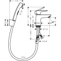 Смеситель Hansgrohe Talis E 71729000 для раковины с гигиеническим душем, с донным клапаном Push-Open