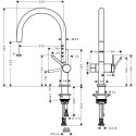 Смеситель Hansgrohe Talis M54 72805800 для кухонной мойки, сталь
