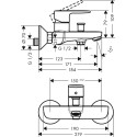 Смеситель Hansgrohe Vernis Blend 71454000 для ванны с душем, хром
