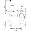 Смеситель Paffoni Light LIG006ST70 с ВНУТРЕННЕЙ ЧАСТЬЮ, для раковины, сталь