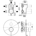 Смеситель Paffoni Light LIG019NO С ВНУТРЕННЕЙ ЧАСТЬЮ, для ванны с душем