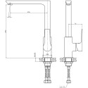 Смеситель Raiber R0021 для кухонной мойки, хром черный