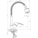 Смеситель Rossinka A A35-26 для кухонной мойки с гибким изливом