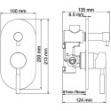 Смеситель Wasserkraft Wern 4241 С ВНУТРЕННЕЙ ЧАСТЬЮ, для ванны с душем