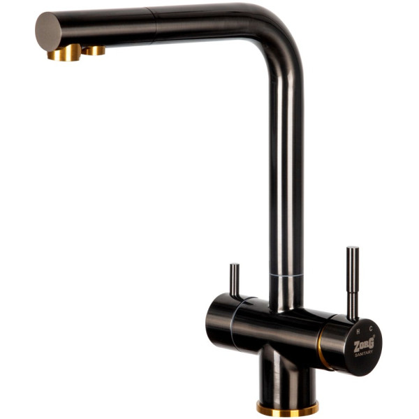 Смеситель Zorg Inox SZR-7039 BR/GRAFIT для кухонной мойки, бронза, графит