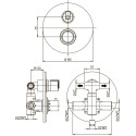 Термостат Paini Arena 92CR691TH С ВНУТРЕННЕЙ ЧАСТЬЮ, для душа, с девиатором