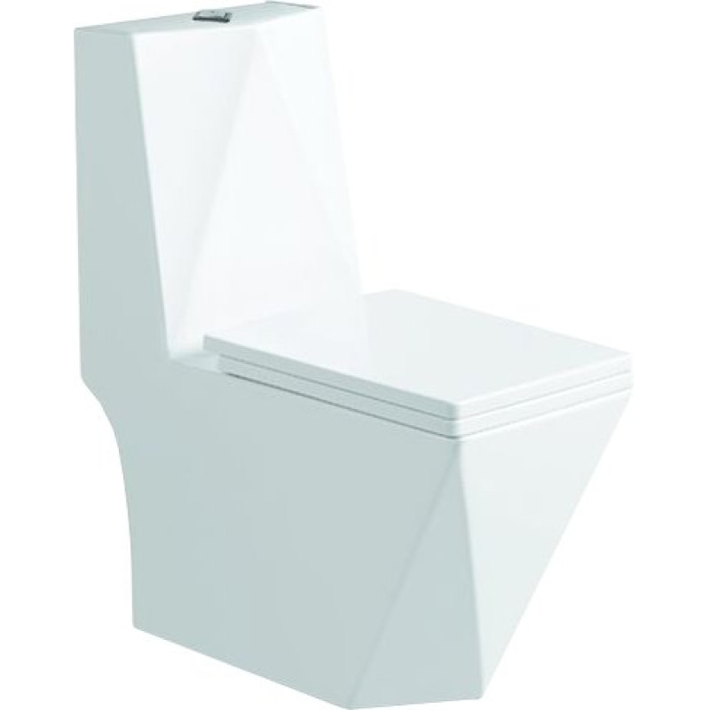 Унитаз-моноблок SantiLine SL-5013 безободковый, с микролифтом