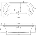 Акриловая ванна Cezares Metauro Central 180x80