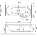 Акриловая ванна Excellent Be Spot 160x80 правая