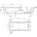 Акриловая ванна Jacob Delafon Odeon up 150x70 + слив-перелив