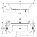 Акриловая ванна Ravak City 180x80 с ножками