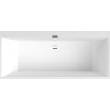 Акриловая ванна Villeroy & Boch Squaro Edge 12 UBQ160SQE2DV-01 160x75, с ножками, слив-перелив, alpin