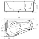 Акриловая ванна Акватек Медея L, вклеенный каркас