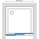 Душевая дверь в нишу GuteWetter Practic Door GK-403 118-122 см стекло бесцветное, профиль матовый хром