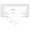 Душевая дверь в нишу Vegas Glass AFP-F 130 08 01 L профиль глянцевый хром, стекло прозрачное
