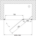 Душевая дверь в нишу Vegas Glass AFP 110 07 01 R профиль матовый хром, стекло прозрачное