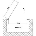 Душевая дверь в нишу Vegas Glass EP 90 07 01 профиль матовый хром, стекло прозрачное