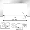 Душевая дверь в нишу Vegas Glass EP Lux 70 07 01 L профиль матовый хром, стекло прозрачное