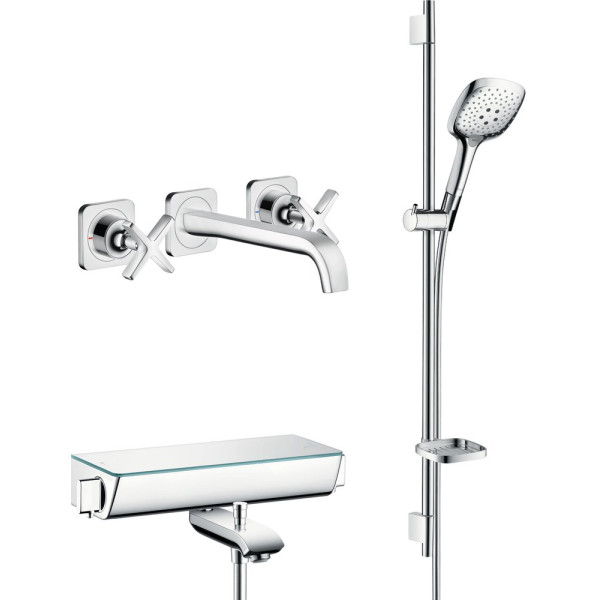 Душевой комплект Hansgrohe Ecostat Select 13141000 + Raindance Select E 150 27857000 + Axor Citterio E 36107000 + 10303180