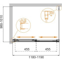 Душевой уголок Cezares Tandem Soft AH-2-120/100-P-Cr-R стекло punto