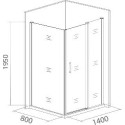 Душевой уголок Good Door Antares WTW+SP 140х80х195 см