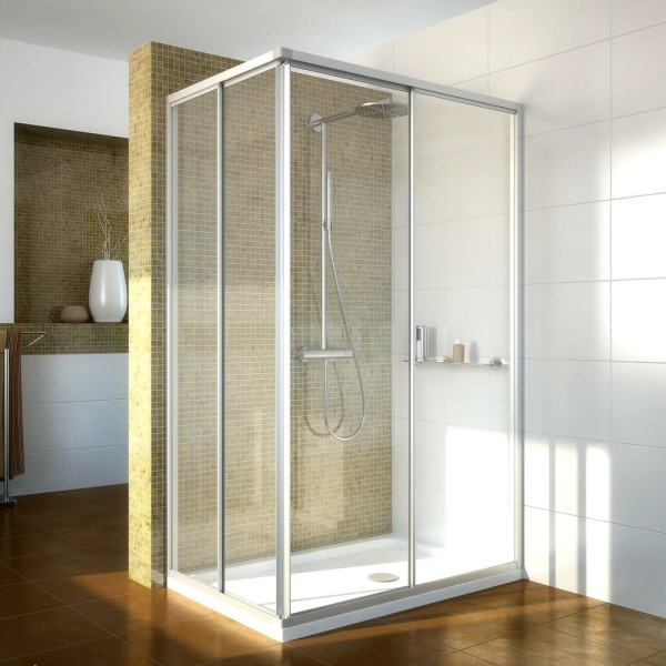 Душевой уголок GuteWetter Practic Rectan GK-422 правая 120x80 см стекло бесцветное, профиль матовый хром