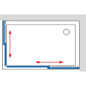 Душевой уголок GuteWetter Practic Rectan GK-422 правая 120x80 см стекло бесцветное, профиль матовый хром
