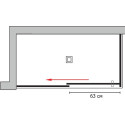 Душевой уголок GuteWetter Slide Rectan GK-863A левая 140x80 см стекло бесцветное, профиль хром