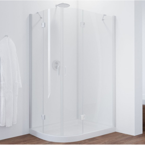 Душевой уголок Vegas Glass AFS-F 110*100 01 01 R профиль белый, стекло прозрачное