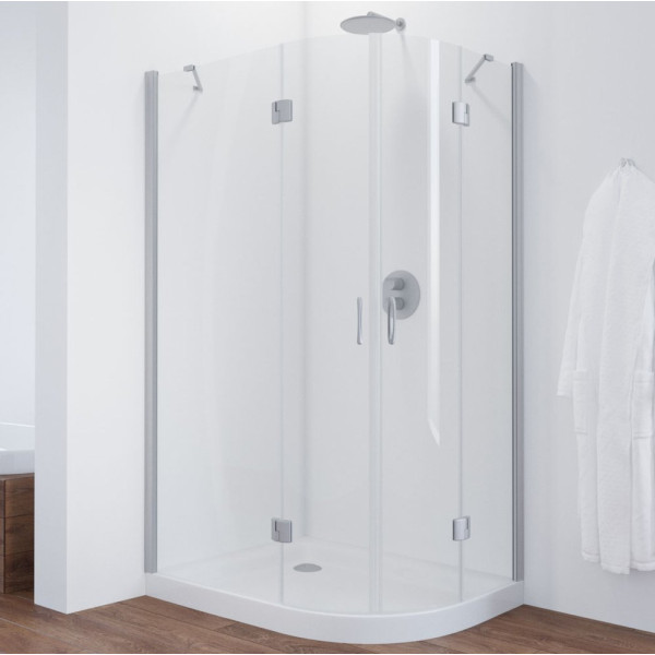 Душевой уголок Vegas Glass AFS-F 110*90 07 01 L профиль матовый хром, стекло прозрачное
